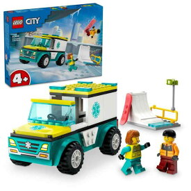 レゴ(LEGO) シティ 救急車とスノーボーダー おもちゃ 玩具 プレゼント ブロック 男の子 女の子 子供 4歳 5歳 6歳 救急車 スケボー スケートボード ごっこ遊び 60403