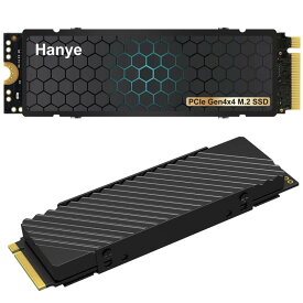 Hanye SSD 4TB PCIe Gen4x4 M.2 NVMe 2280 ヒートシンク搭載 新型PS5 / PS5動作確認済み R:7450MB/s W:6600MB/s 高耐久3D NAND TLC HE70 品