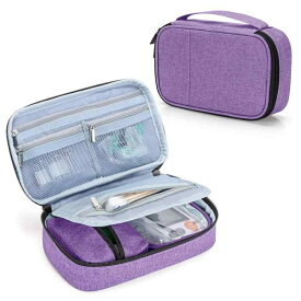 CURMIO インスリンポーチ エピペンケース 血糖測定器用収納ケース 取り外し可能なポーチ付き 検査キット、薬、インスリンペン収納可 家庭用・旅行用 (バッグのみ) 紫