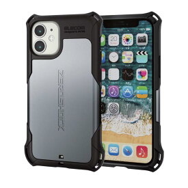 エレコム iPhone 12 mini ケース Qi充電対応 ハイブリッド ZEROSHOCK 耐衝撃 スタンダード シルバー PM-A20AZEROSV