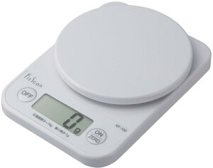タニタ クッキングスケール コンパクト設計で場所を取らない お試し用電池付き 1g単位で1kgまで計れる KF-100 WH ホワイト キッチン はかり 料理 デジタル