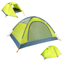 TRIWONDER 二重層 テント 1人用 アウトドア 防災用 キャンプ用品 3シーズン 登山テント 撥水加工 軽量 設営簡単 4色選択可能 (グリーン)