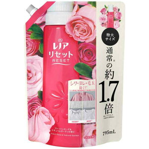 レノア Lenor リセット 柔軟剤 衣類のシワダメージを防ぐ フレッシュローズナチュラルガーデンの香り 詰め替え 大容量 約1.7倍(795mL)