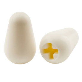 Musiclily Proインチ規格 ストラト レバースイッチノブ USAフェンダー/テレ/CRLギター用、エイジドホワイト（2個）