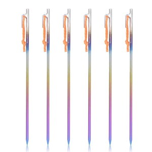 Boundless Voyage チタンペグ ソリッドステーク 焼き色 強靭 反射ロープ付き ペグ チタン製 高強度 耐食 軽量ペグ 20cm 24cm 30cm 35cm 40cm ペグタープ テントペグ 岩場 砂浜 砂利 硬い土 草地 鍛造ペグ