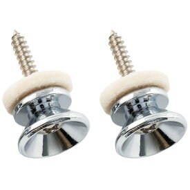 Musiclily Pro 14mmスチール製ギターストラップピン フェンダータイプ ストラップボタン アコースティック/エレキギター/ウクレレ用、クローム（2個セット）