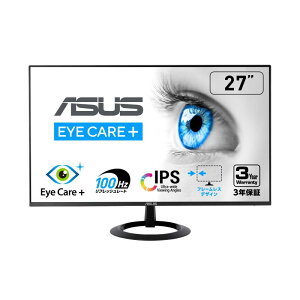 ASUS j^[ Eye Care VZ27EHF 27C` IPS/tHD/t[X/100Hz/Adaptive-Sync/1ms MPRT/HDMI/u[Cgy/tbJ[t[/Ǌ|\/ /