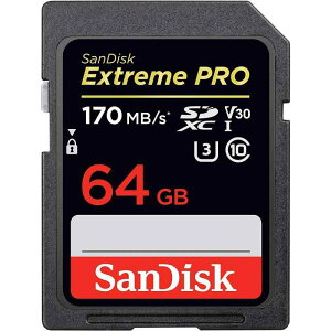SanDisk �T���f�B�X�N Extreme Pro SDXC 64GB �J�[�h UHS-I ������U3 V30 Class10 4K�Ή��y �z [���s�A���i]