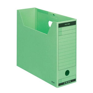 コクヨ(KOKUYO) ファイルボックス 色厚板紙 フタ付き A4 緑 A4-LFBN-GZ