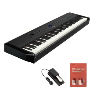 ヤマハ 電子ピアノ P-525B Pシリーズ 88鍵盤 木製鍵盤 本格的タッチ感 コンパクト 持ち運び アプリ ブラック