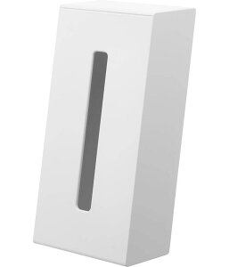 山崎実業(Yamazaki) ツーウェイ ティッシュスタンド ホワイト W13×D10.8×H24.5cm(縦置き使用時) タワー tower 横置き 縦置き 取り換え簡単 ティッシュケース ティッシュカバー 1664