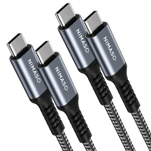 �y2�{�Z�b�g�zNIMASO USB C/Type C to Type C �P�[�u�� �y0.3m+0.3m PD�Ή� 60W�}���[�d �ziPhone16Pro�AiPhone16ProMax�AiPhone16�AiPhone15�AiPad mini6 (202