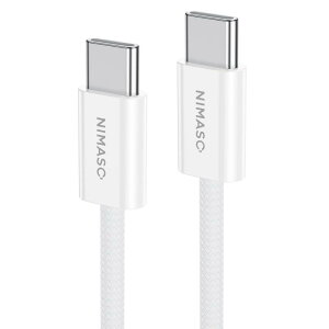 【2本セット】NIMASO USB C ケーブル USB 2.0 PD対応 タイプc ケーブル 【1M+1M 60W/3A 急速充電 最大480Mbpsデータ転送】 高耐久ナイロン編み iPhone16/15シリーズ、iPad、MacBook、Sony等