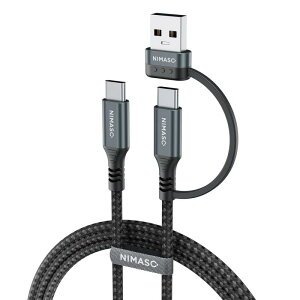 y2{ZbgzNIMASO USB CP[u1M+1M ^Cvc to Type-C  USB-A 2in1 [dP[u PDΉ100W}[d f[^] ϋviC҂ fh~iPhone16/15V[YAiPadAMac