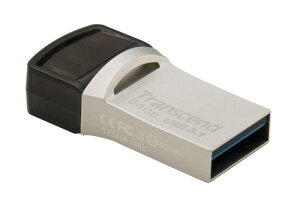 トランセンドジャパン トランセンド USBメモリ 64GB USB3.1 Gen1 Type-A/Type-C 両コネクタ-搭載 コンパクトタイプ【データ復旧ソフト無償提供】TS64GJF890S