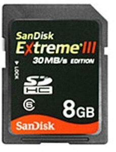 SanDisk EXTREME III SDHC�J�[�h 8GB 30MB/�b �X�����p�b�P�[�W SDSDX3-008G-J31