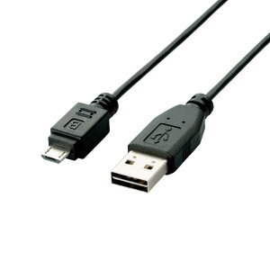 �G���R�� USB�P�[�u�� �ymicroB�z USB2.0 (USB A �I�X to microB �I�X) PlayStation4�Ή� ���o�[�V�u���R�l�N�^ 2m �u���b�N U2C-DAMB20BK
