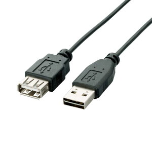 �G���R�� USB�P�[�u�� ���� USB2.0 (USB A �I�X to USB A ���X) ���o�[�V�u���R�l�N�^ 1m �u���b�N U2C-DE10BK