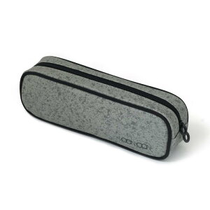 LOONLOON 263 ストーン ペンケース グレー 大容量 おしゃれ シンプル筆箱