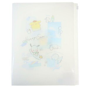 カミオジャパン 6ポケット A4 クリアファイル ファスナー付 (302732 サンリオ/HAPPY SEA)