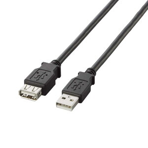 �G���R��(ELECOM) USB�����P�[�u�� USB2.0 A-A���X�^�C�v 2m �u���b�N U2C-E20BK