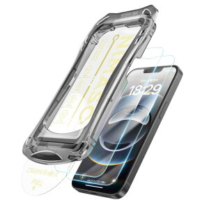 NIMASO �K���X�t�B���� iPhone 16e �t�B���� ��Phone 14/13 Pro/13 �p �����K���X �����Ȃ� �t�� �ی�t�B���� �������o ���ȒP�\��t�� �ϏՌ� �w��h�~ �K�C�h�g�t�� 2���Z�b�g �A�C�t�H��16e �Ή��i6.