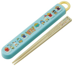 スケーター(Skater) 子供用 箸 箸箱セット 16.5cm お弁当用 抗菌加工 開けやすいスライド式 日本製 男の子 女の子 とれたんず と はぴだんぶい ABS2AMAG-A