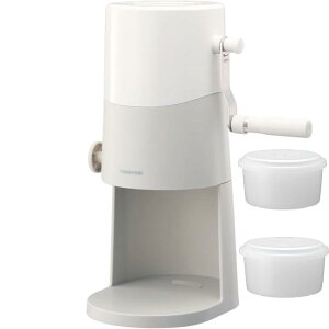 【2025年モデル】ドウシシャ 手動ふわふわとろ雪かき氷器 ライトグレー IS-TY-B5GY | 専用カップ2個つき