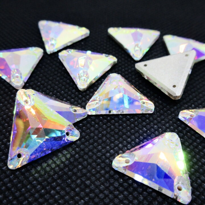 楽天市場】A5ランク 【三角 16mm 10粒 CrystalAB ・クリスタルオーロラ  