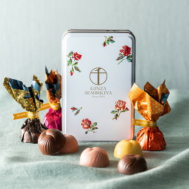 バレンタインギフト2026 銀座千疋屋 銀座缶入りボンボンショコラ 6個 PGS-436 C-26 VP / お菓子 バレンタインチョコ チョコレート スイーツ 缶入り おしゃれ ブランドチョコ 手土産 個包装 JGS バレンタイン ギフト 2026 バレンタインデー 千疋屋ギフト