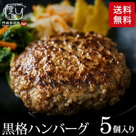 ＼6/1は抽選で100％Pバック／送料無料 グルメ 内祝い 食べ物 格之進 黒格ハンバーグ（5個セット）（メーカー直送）（冷凍便） 門崎 食品 贈答品 父の日ギフト お中元 夏ギフト 御中元