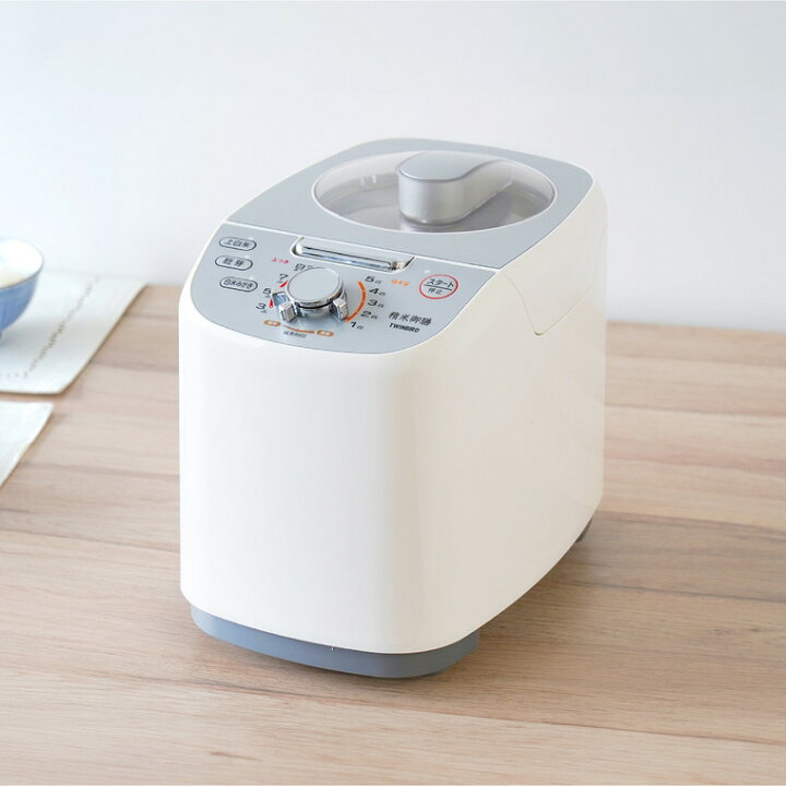 ツインバード精米機 精米御膳 MR-E751W(ホワイト) コンパクト精米機 5合【ツインバード工業】 | ツインバード TWINBIRD MR-E751W ホワイトコンパクト精米機 5合