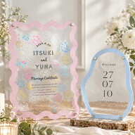【結婚証明書】アクリル ウェディング ドロップス Wavy Kunette | 結婚式 バブル ウェルカムスペース ウ…