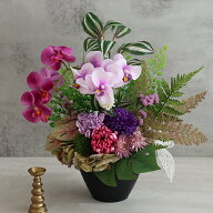 プリザーブドフラワー 仏花 仏花 紫檀（したん） | お供え花 供花 仏壇用 初盆 新盆 四十九日 一回忌 三…