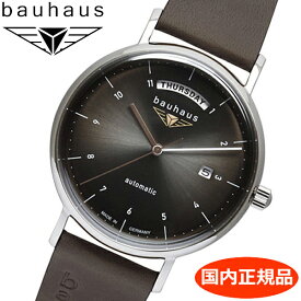 【クリーナープレゼント】BAUHAUS バウハウス オートマチック 自動巻き機械式 腕時計 41mm ブラック文字盤 2162-2AT【国内正規品】