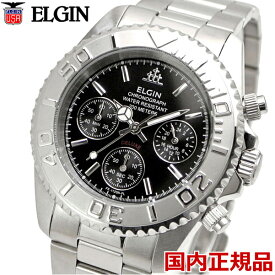 ELGIN エルジン 腕時計 クロノグラフ メンズ ブラック FK1120S-B
