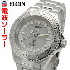 エルジン ELGIN 電波ソーラーウォッチ 腕時計 10気圧防水 太陽電池 メンズ 男性用 ホワイト文字盤 FK1430S-WP
