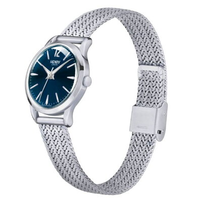 【ヘンリーロンドン】HENRYLONDON腕時計25mmレディースメッシュベルトブルーヘンリーロンドンHENRYLONDONナイツブリッジKnightsbridgeHL25-M-0109