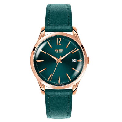 【ヘンリーロンドン】HENRYLONDON腕時計ぺウォッチ(男女2本セット)メンズ39mm&レディース25mm牛革ベルトエメラルドグリーンxローズゴールドストラトフォードStratfordHL39-S-0134HL25-S-0128