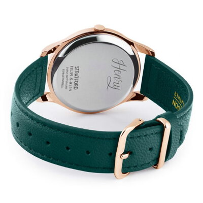 【ヘンリーロンドン】HENRYLONDON腕時計ぺウォッチ(男女2本セット)メンズ39mm&レディース25mm牛革ベルトエメラルドグリーンxローズゴールドストラトフォードStratfordHL39-S-0134HL25-S-0128