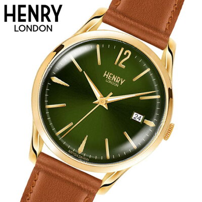 【ヘンリーロンドン】HENRYLONDON腕時計39mm男女兼用ユニセックスメンズ/レディース牛革ベルトグリーンxイエローゴールドヘンリーロンドンHENRYLONDONチズウィックChiswickHL25-S-0186