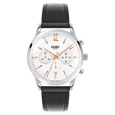 【ヘンリーロンドン】HENRYLONDON腕時計41mmクロノグラフメンズ牛革ベルトホワイトヘンリーロンドンHENRYLONDONハイゲートHighgateHL41-CS-0011