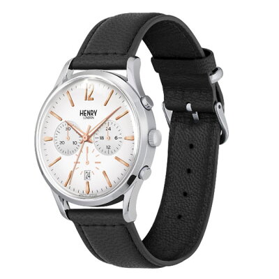 【ヘンリーロンドン】HENRYLONDON腕時計41mmクロノグラフメンズ牛革ベルトホワイトヘンリーロンドンHENRYLONDONハイゲートHighgateHL41-CS-0011