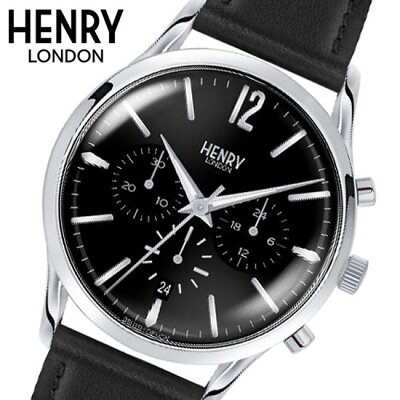 【ヘンリーロンドン】HENRYLONDON腕時計41mmクロノグラフメンズ牛革ベルトブラックヘンリーロンドンHENRYLONDONエッジウェアEgewareHL41-CS-0123
