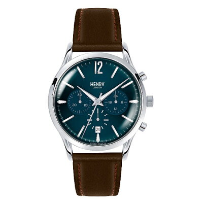【ヘンリーロンドン】HENRYLONDON腕時計41mmクロノグラフメンズ牛革ベルトグリーンxイエローゴールドヘンリーロンドンHENRYLONDONナイツブリッジKnightsbridgeHL41-CS-0107