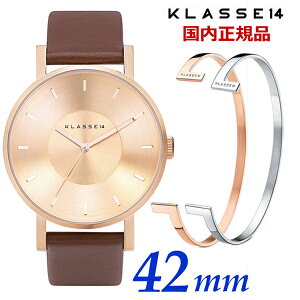 �y�u���X���b�g���N���[�i�[�v���[���g�zKLASSE14 �N���X14 �N���X�t�H�[�e�B�[�� VOLARE Rose Gold Brown Leather 42mm �����Y �r���v ���U�[�x���g ���[�Y�S�[���h x �u���E�� VO14RG002M �y�������K�i�z