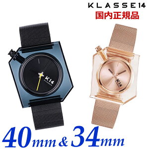 �y�N���[�i�[�v���[���g�zKLASSE14 �N���X14 �N���X�t�H�[�e�B�[�� �y�A�E�H�b�`�i2�{�Z�b�g�jK14 IRREGULARLY SQUARE Black x Rose Gold with Mesh Strap �u���b�N 40mm & ���[�Y�S�[���h 34mm �C���M�������[ �X