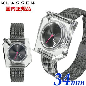 【クリーナープレゼント】KLASSE14 クラス14 クラスフォーティーン K14 IRREGULARLY SQUARE Gun with Mesh Strap 34mm イレギュラリー スクエア ガンメタ レディース 腕時計 ステンレスベルト WKF20GU001W【国内正規品】