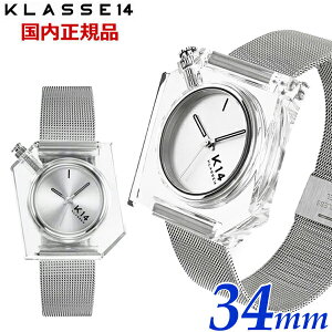 �y�N���[�i�[�v���[���g�zKLASSE14 �N���X14 �N���X�t�H�[�e�B�[�� K14 IRREGULARLY SQUARE Silver with Mesh Strap 34mm �C���M�������[ �X�N�G�A �V���o�[ ���f�B�[�X �r���v �X�e�����X�x���g WKF21SR001W�y��