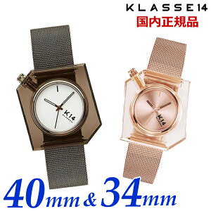 �y�N���[�i�[�v���[���g�zKLASSE14 �N���X14 �N���X�t�H�[�e�B�[�� �y�A�E�H�b�`�i2�{�Z�b�g�jK14 IRREGULARLY SQUARE Vintage Gold x Rose Gold with Mesh Strap �r���e�[�W 40mm & ���[�Y 34mm �C���M�������[ �X�N